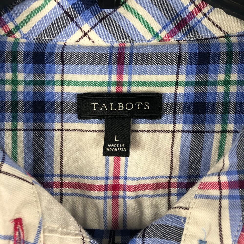 Talbots Plaid Shirt Women's Size Large Long Sleeve - Picture 2 of 7